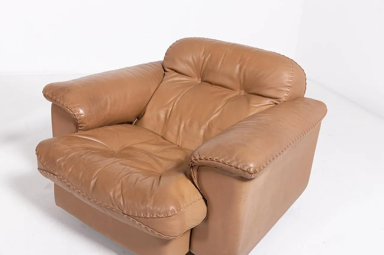 DS 101 Lounge chair in leather with ottoman from de Sede, 1970s 2