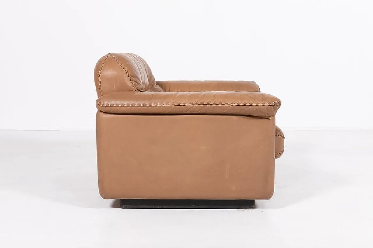 DS 101 Lounge chair in leather with ottoman from de Sede, 1970s 3