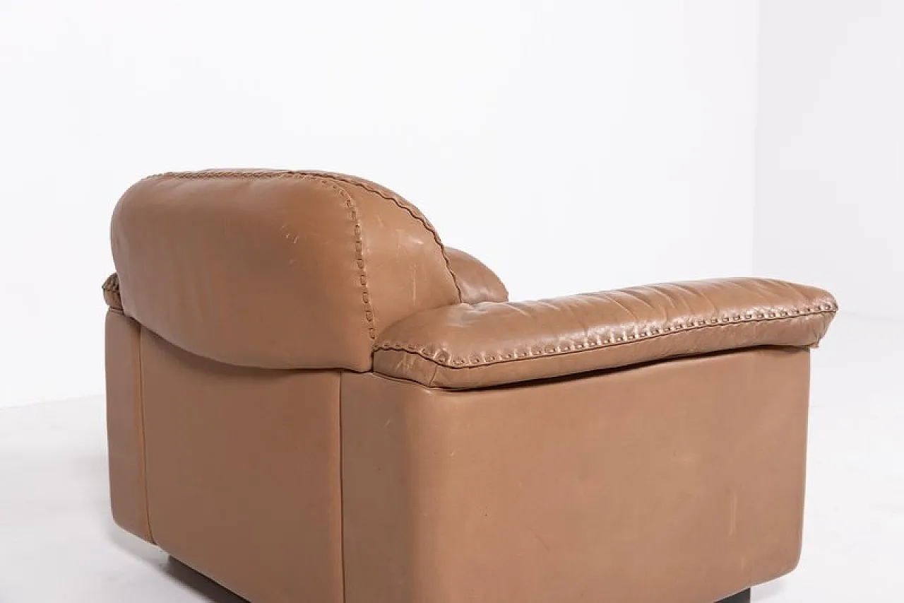 DS 101 Lounge chair in leather with ottoman from de Sede, 1970s 5