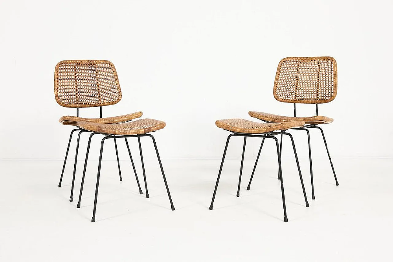Pair of chairs with ottomans, 1960s 2