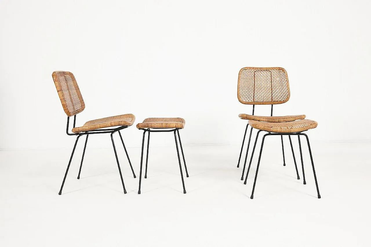 Pair of chairs with ottomans, 1960s 7