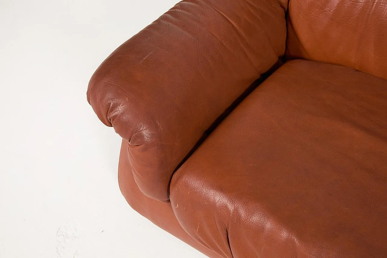 Sectional cognac leather sofa, 1960s 10