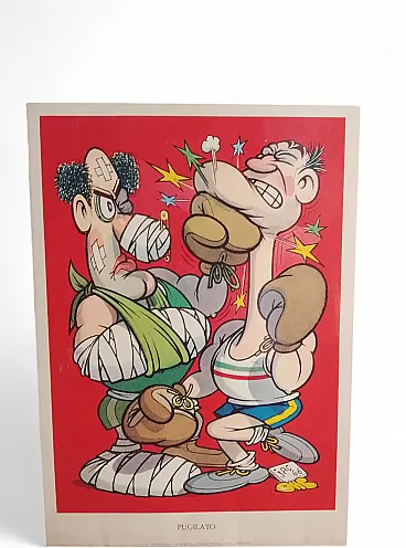 Boxing sports series poster on Jacovitti paper