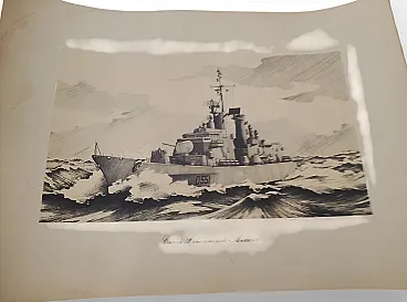 LITHOGRAPH CRUISER QUARTO NAVY