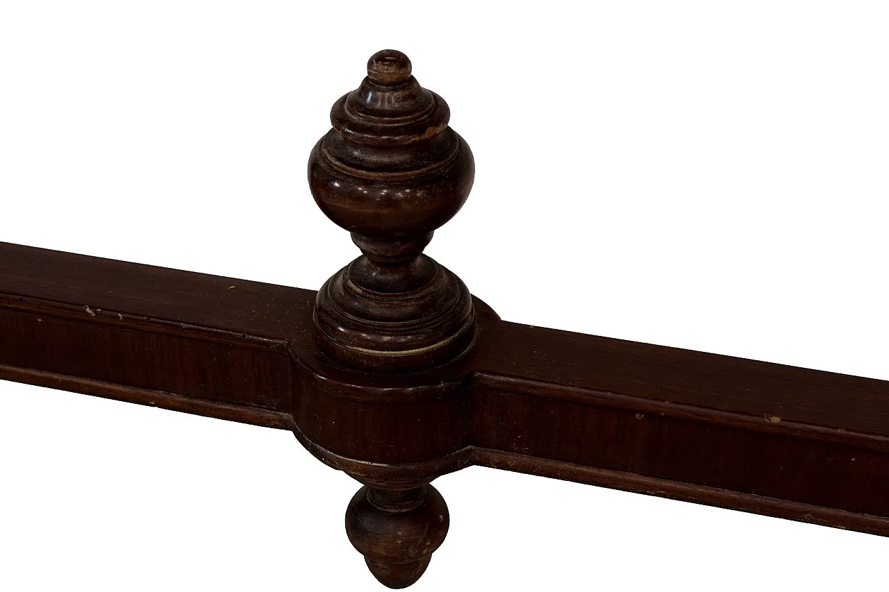 Mid-Century walnut and burl wood console table, 1950s 6