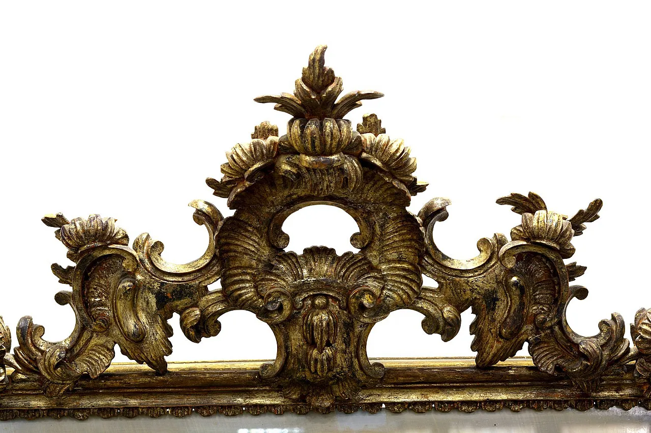 Specchio Luigi XV in legno dorato e vetro al mercurio, '800 4