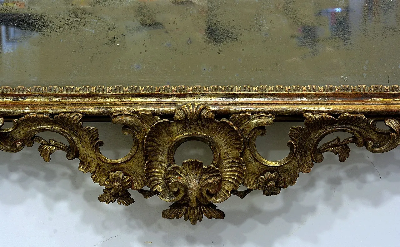 Specchio Luigi XV in legno dorato e vetro al mercurio, '800 8