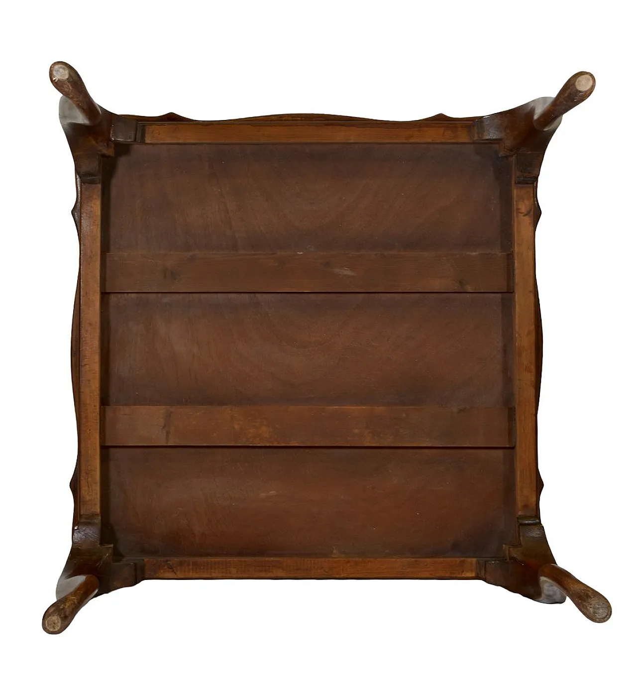 Walnut game table with woven cane inserts, 1920s 5
