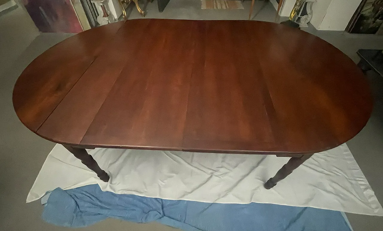 Walnut drop-leaf table with accordion opening, 19th century 4