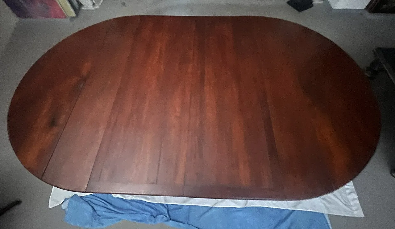 Walnut drop-leaf table with accordion opening, 19th century 5