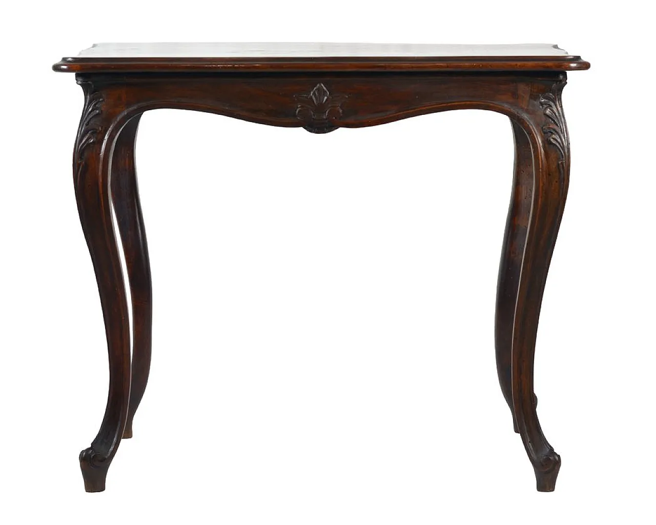 Louis XV French side table in carved walnut, 19th century 2