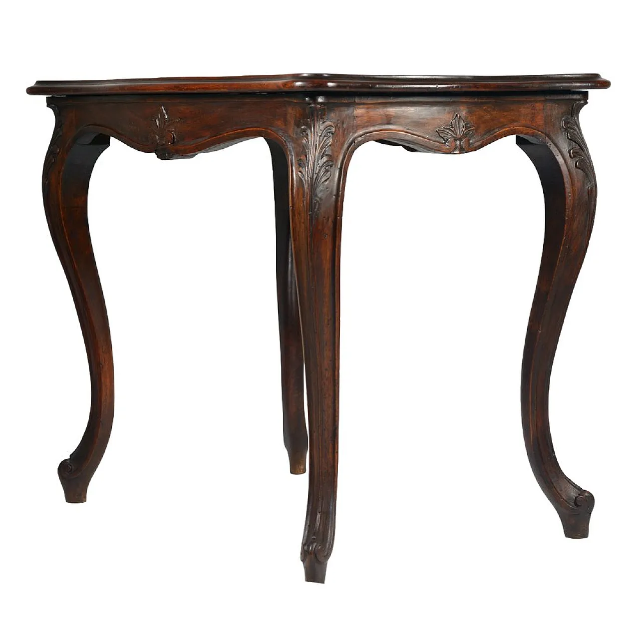 Louis XV French side table in carved walnut, 19th century 5