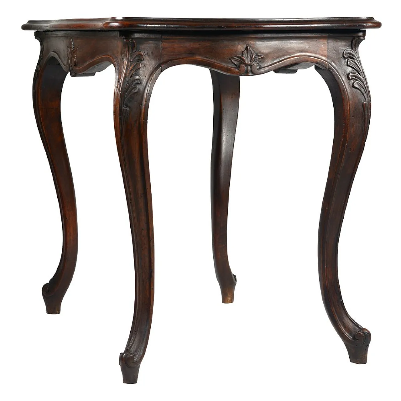 Louis XV French side table in carved walnut, 19th century 6