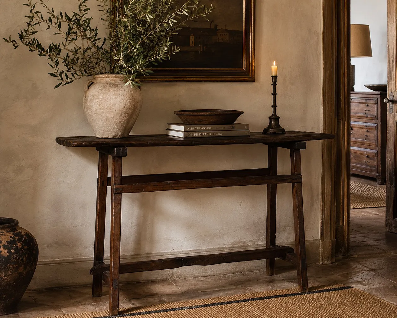 Rustic farmhouse console table, early 19th century 7