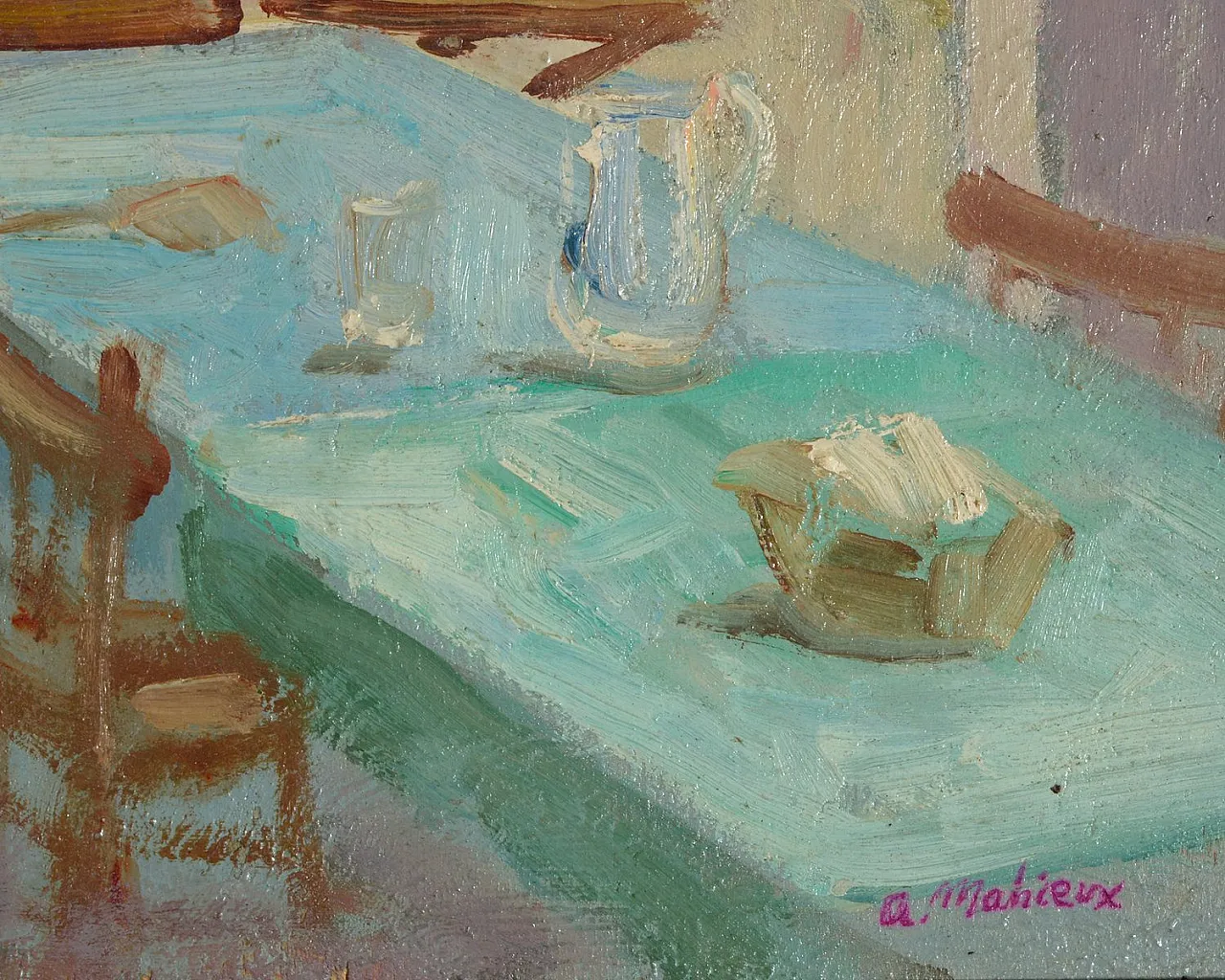 Alfredo Mahieux, Luce su Terrazza Ischitana, olio su tavola, anni '50 3