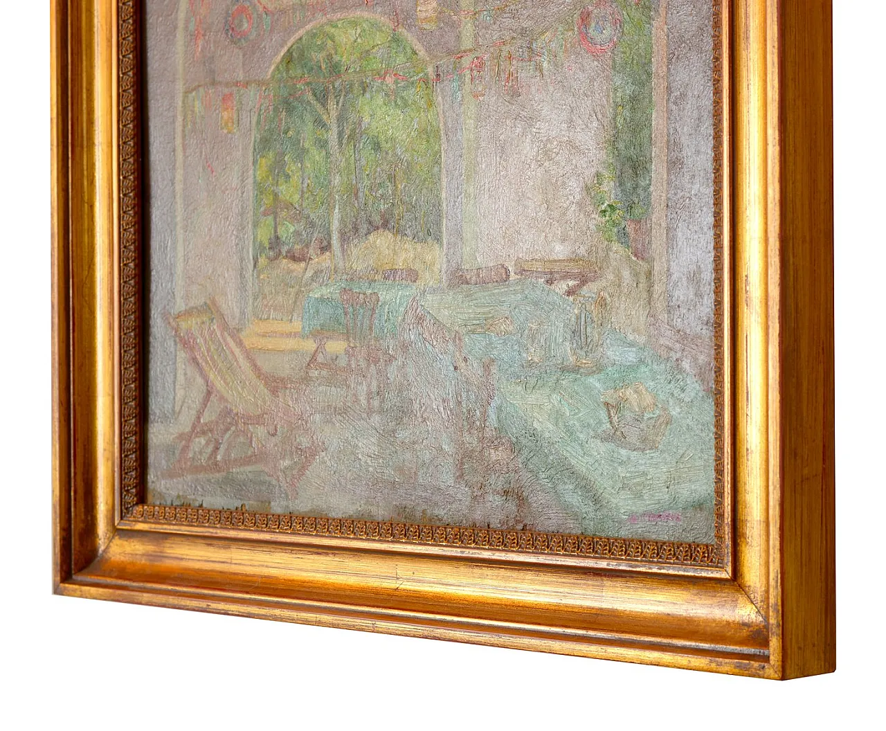 Alfredo Mahieux, Luce su Terrazza Ischitana, olio su tavola, anni '50 6