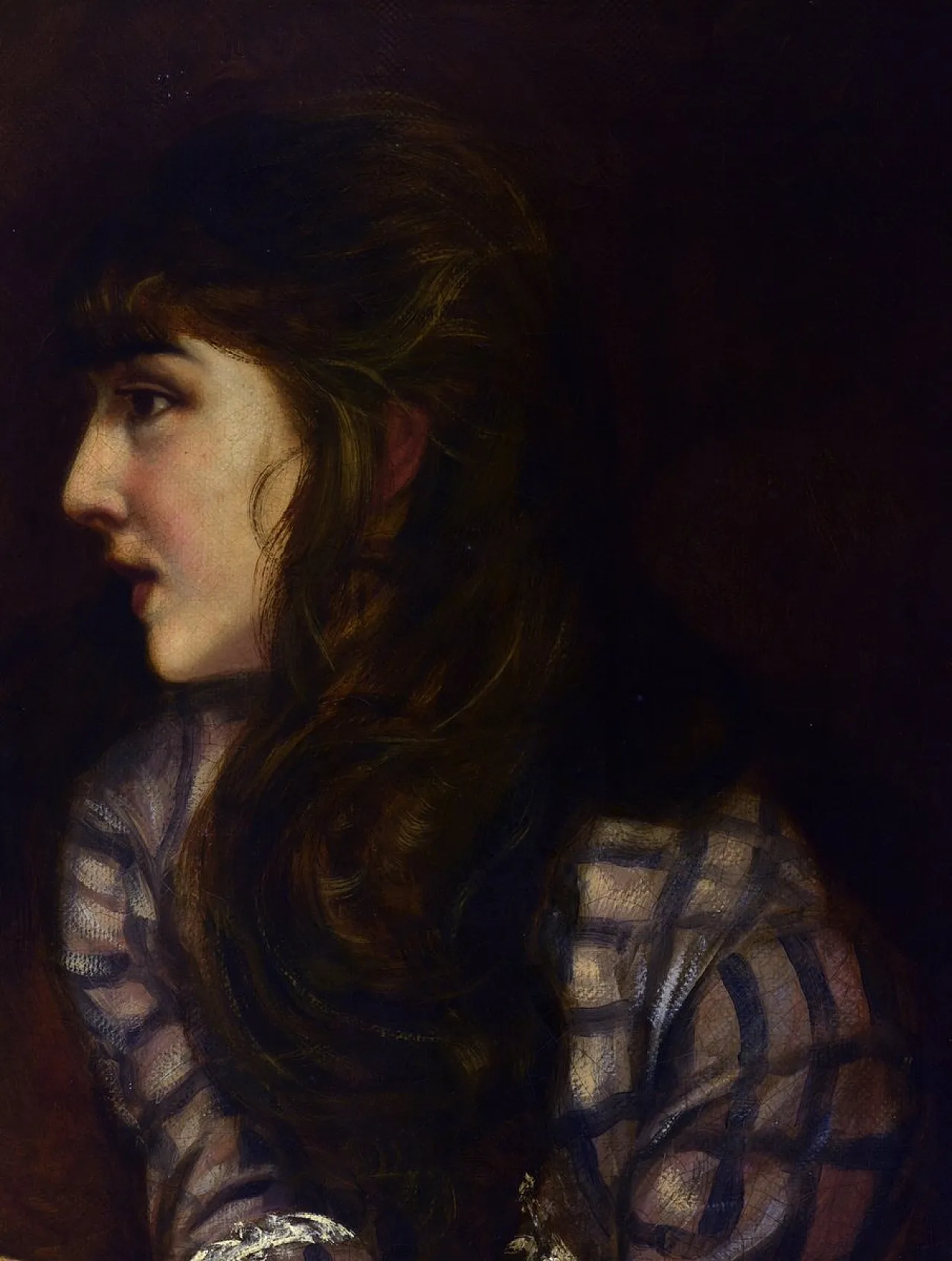 Angelo Granati, Ritratto di giovane donna, olio su tela, '900 3
