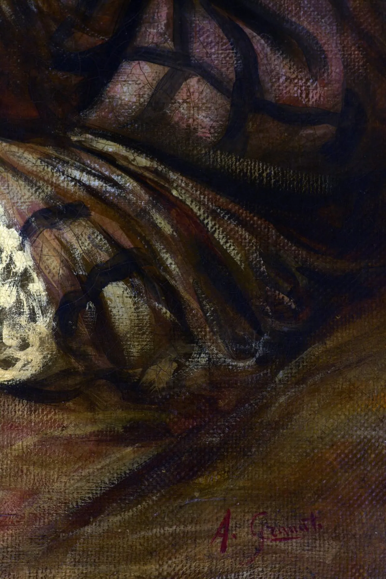 Angelo Granati, Ritratto di giovane donna, olio su tela, '900 5
