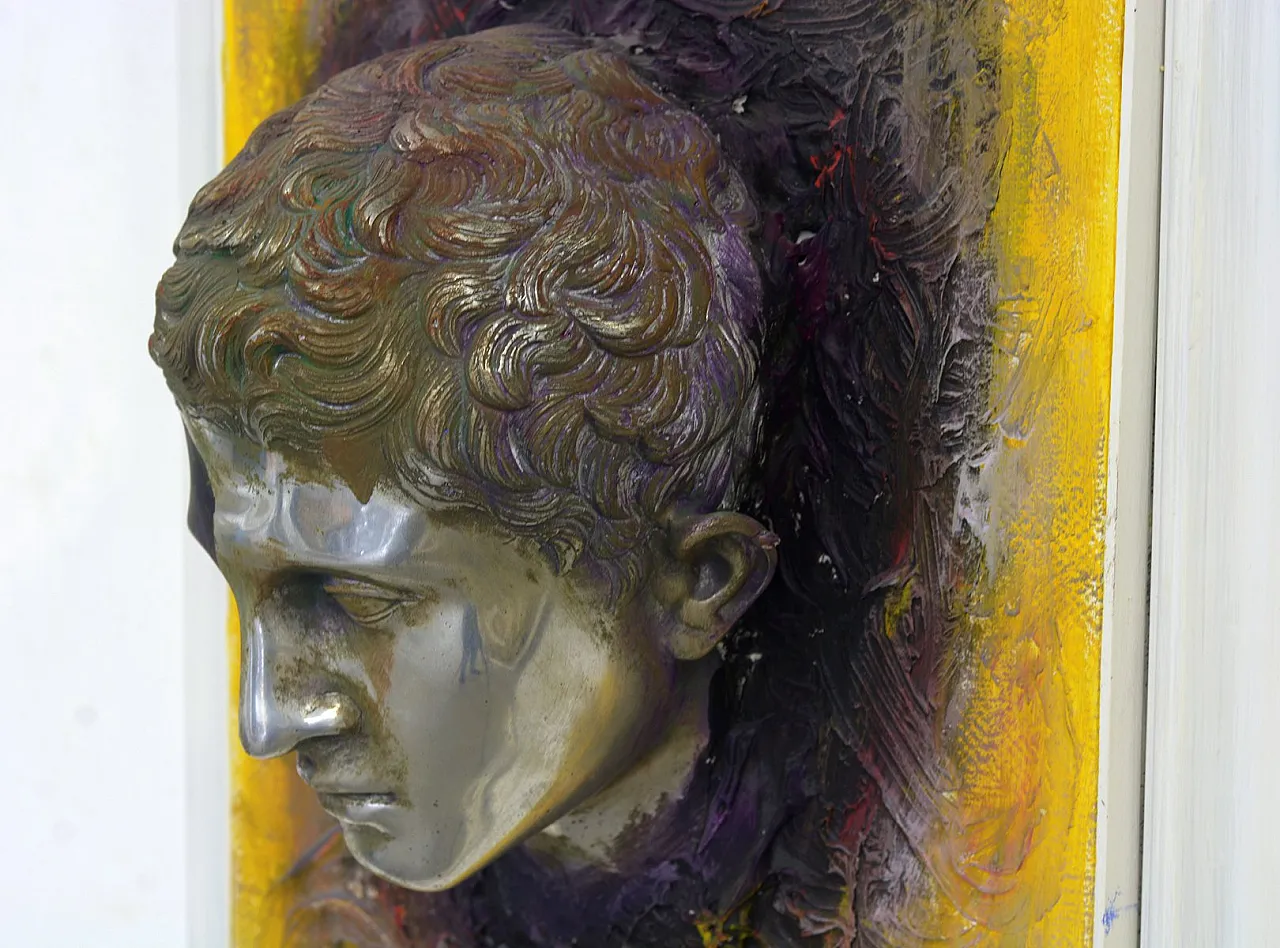 Aluminum Eco Silente sculpture on painted canvas by G Caiafa, 2000s 2