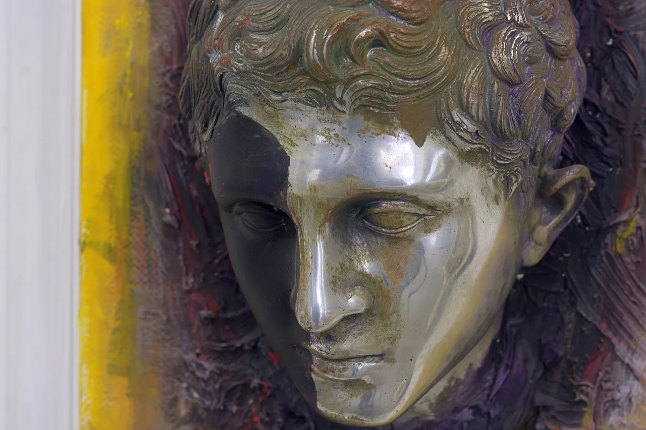 Aluminum Eco Silente sculpture on painted canvas by G Caiafa, 2000s 3