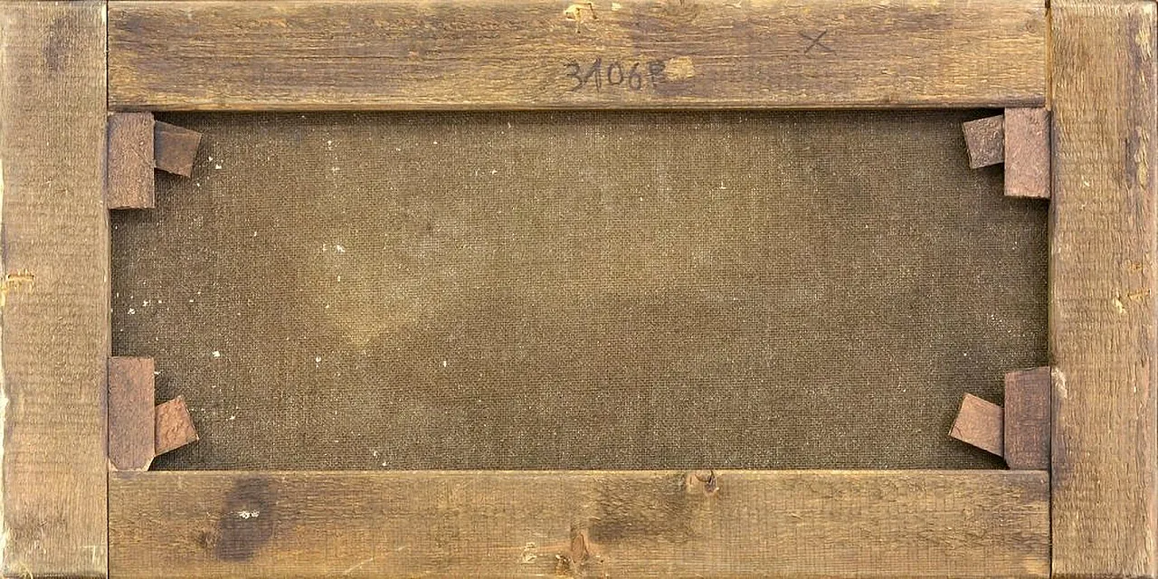 Emilio Pergola, Scena rurale con bovini, olio su tela, anni '90 8
