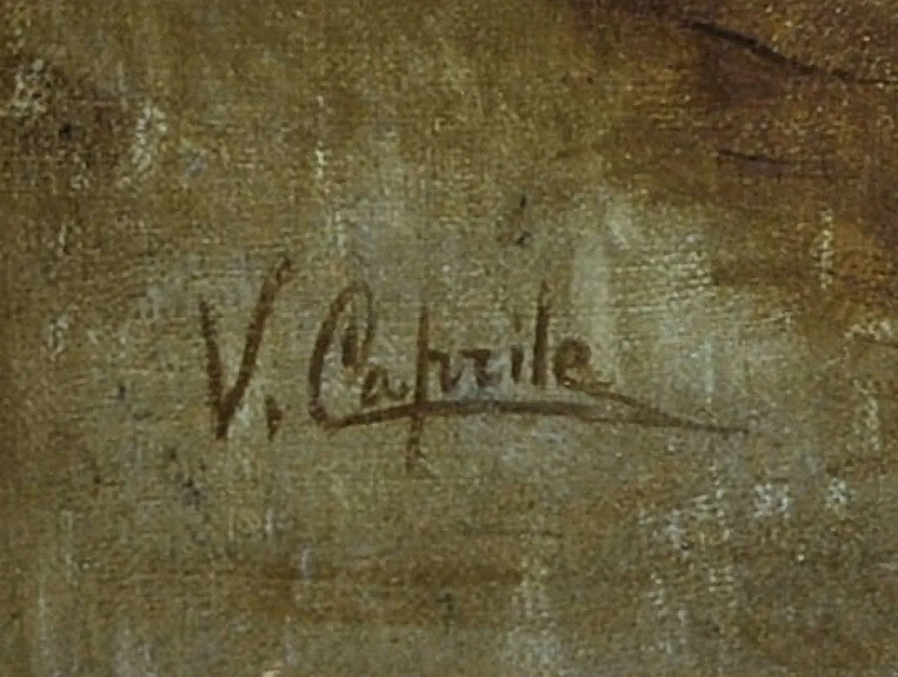Vincenzo Caprile, Bambini, olio su tavola con cornice, fine '800 4