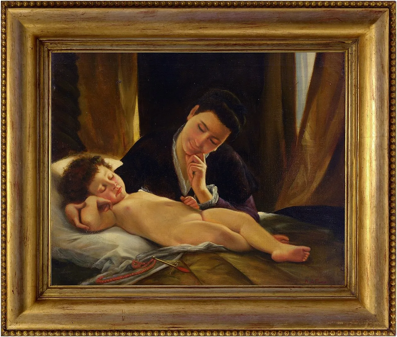 Nicola De Marco, Madre con bambino addormentato, '900 1