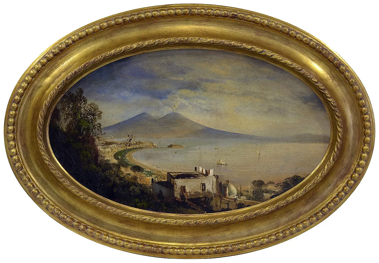 Ettore Ferrante, Veduta del Vesuvio, olio su tela, '800 1