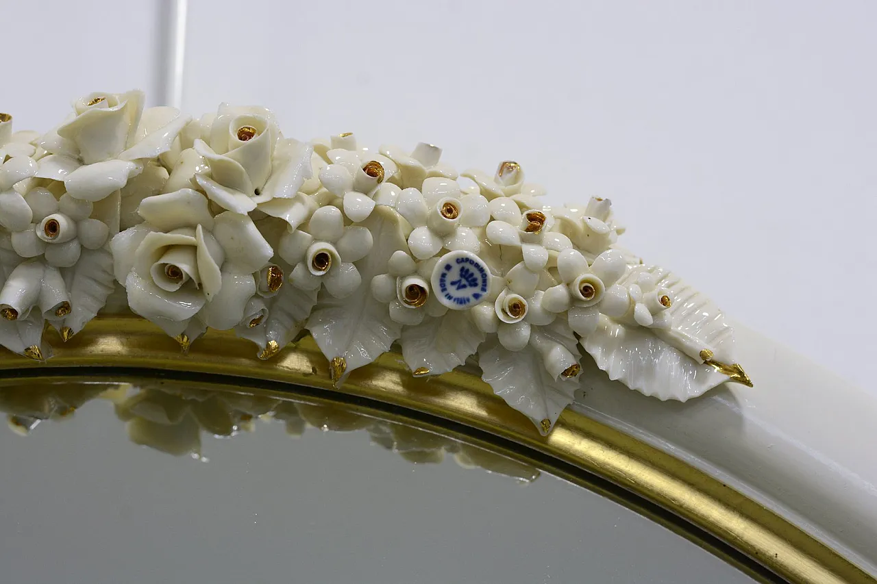 Specchio Capodimonte floreale di Giulio Tucci, anni '70 7