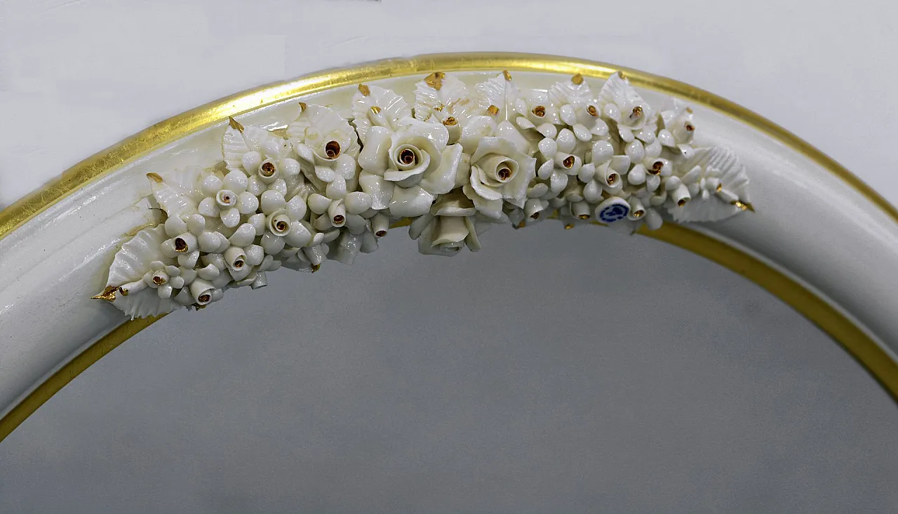 Specchio Capodimonte floreale di Giulio Tucci, anni '70 8