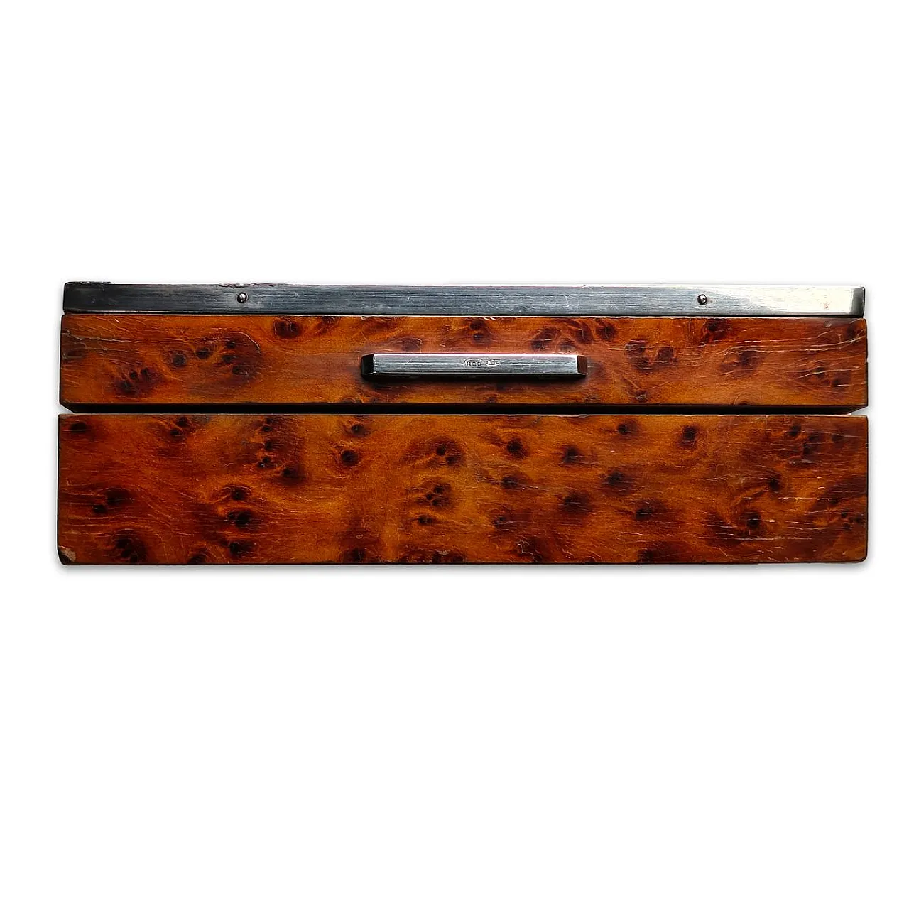 Elm burl and 800 silver jewelry box from Leonardo Gaito Napoli, 1950s 3