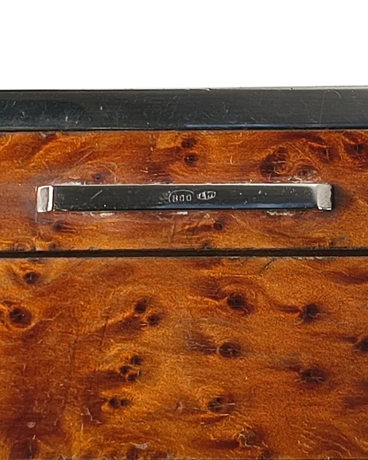 Elm burl and 800 silver jewelry box from Leonardo Gaito Napoli, 1950s 4