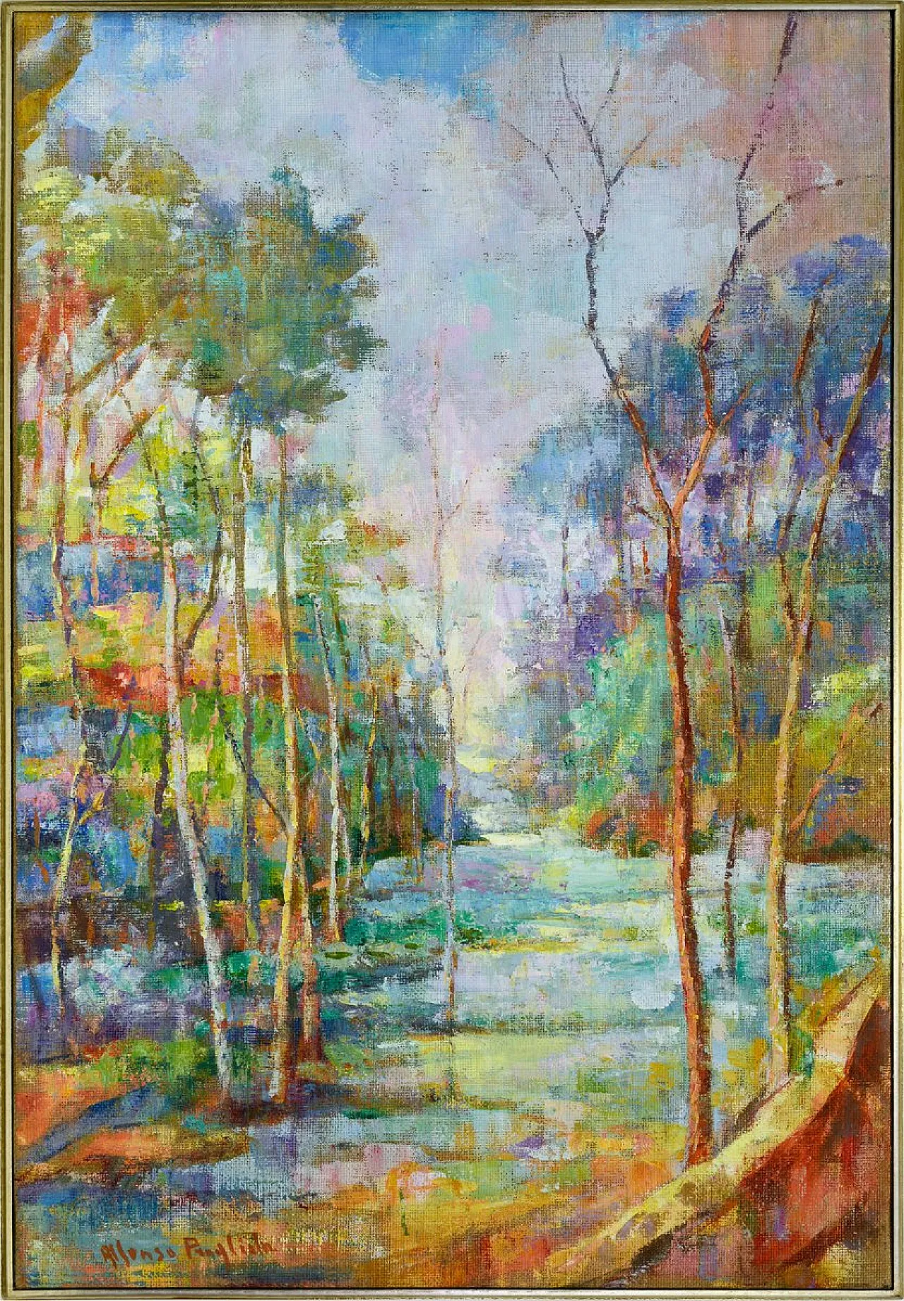 Alfonso Pragliola, Paesaggio Al Sentiero, tecnica mista, anni 2000 1