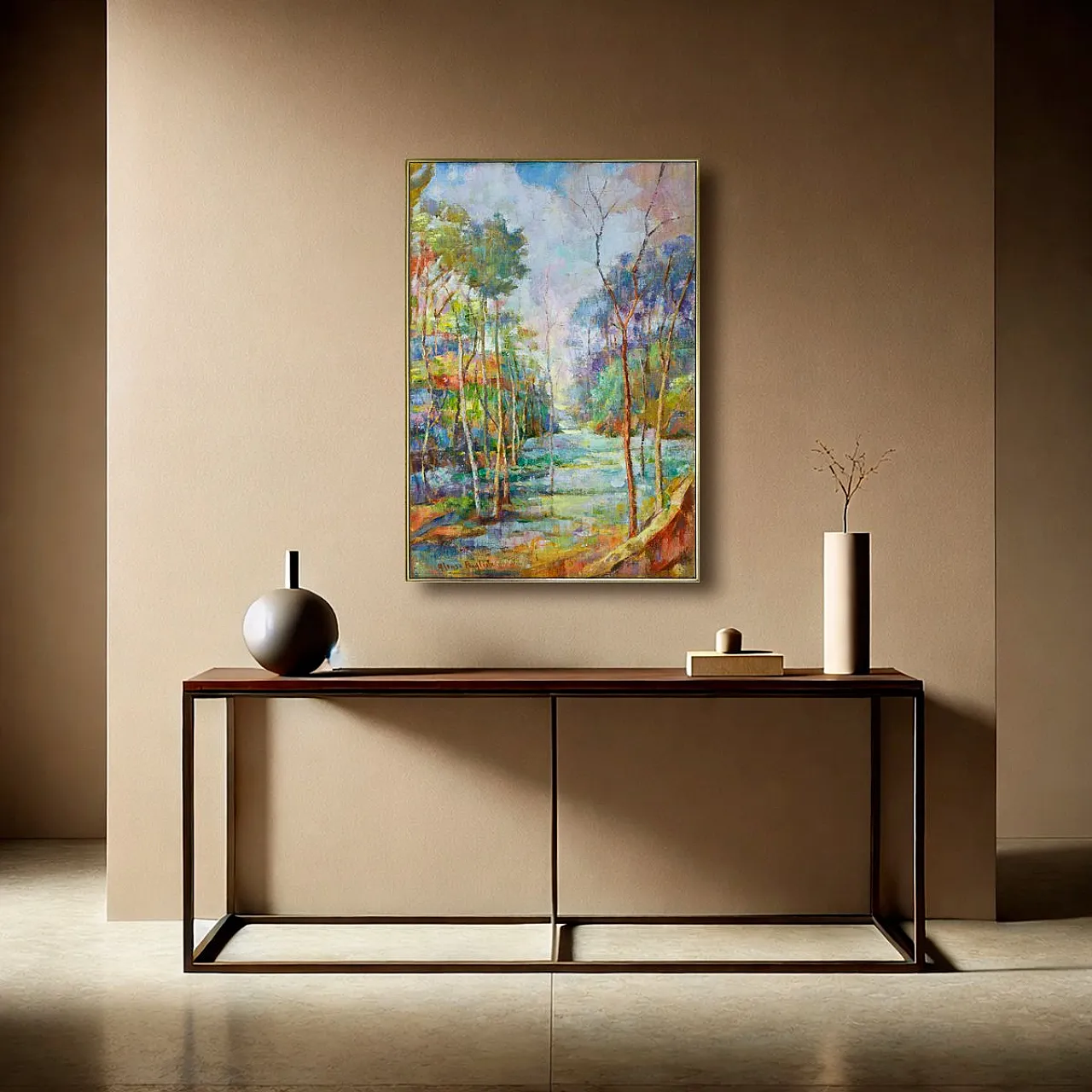 Alfonso Pragliola, Paesaggio Al Sentiero, tecnica mista, anni 2000 2