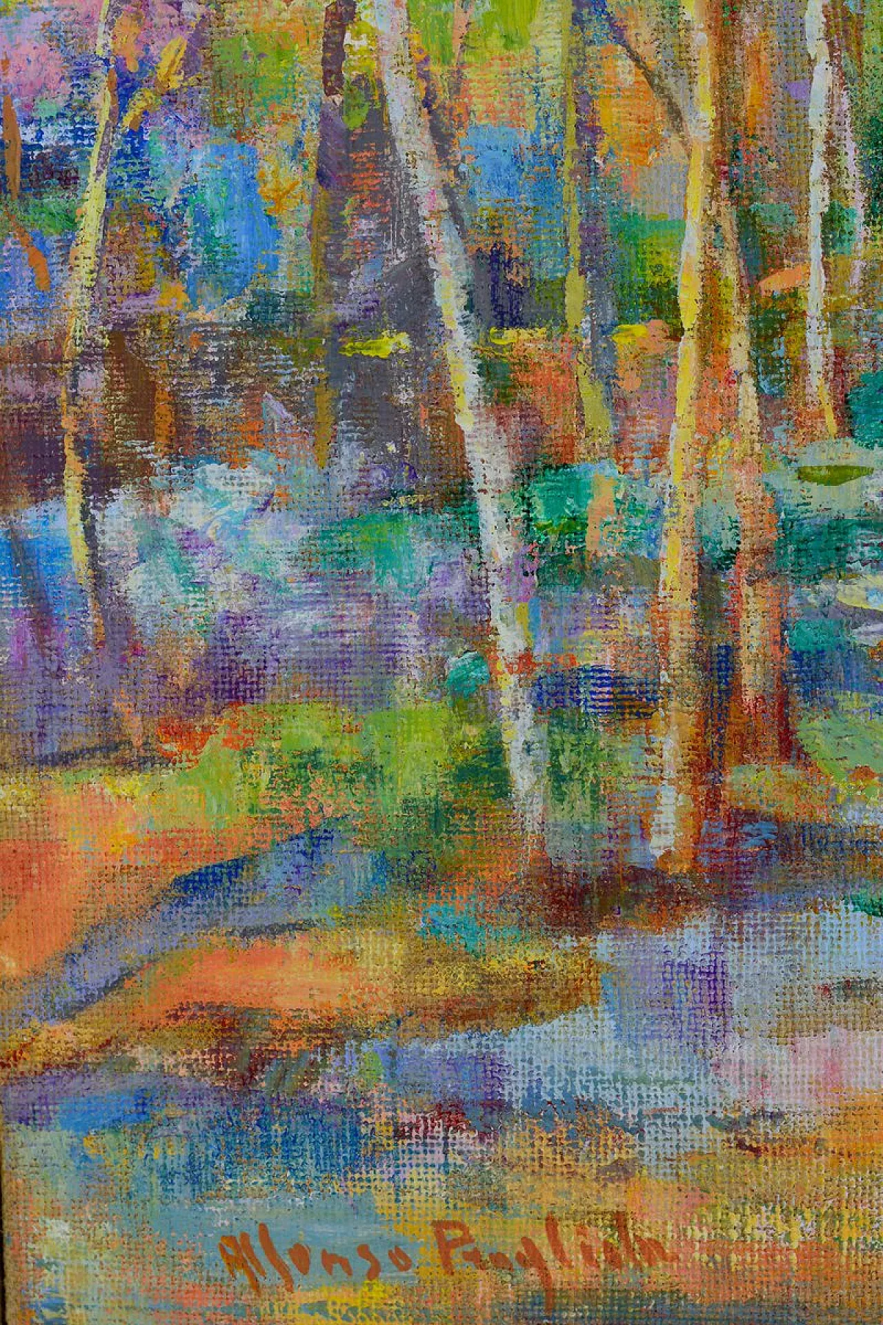 Alfonso Pragliola, Paesaggio Al Sentiero, tecnica mista, anni 2000 4