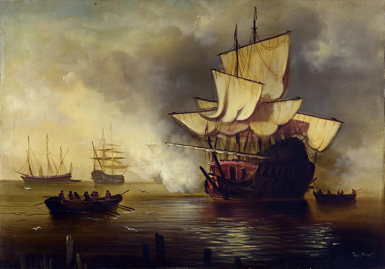 Jean Broos, Il colpo di cannone, olio su tela, anni '80 2