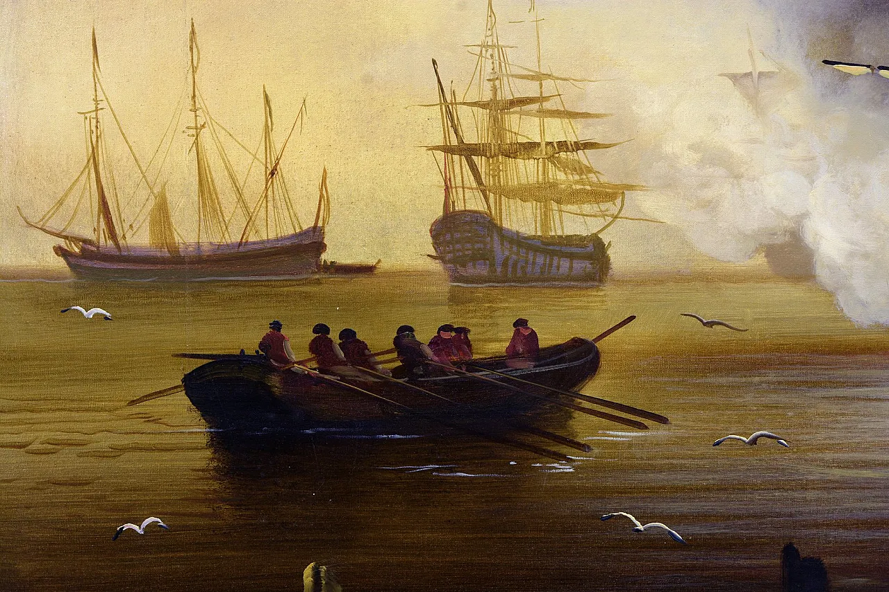 Jean Broos, Il colpo di cannone, olio su tela, anni '80 4