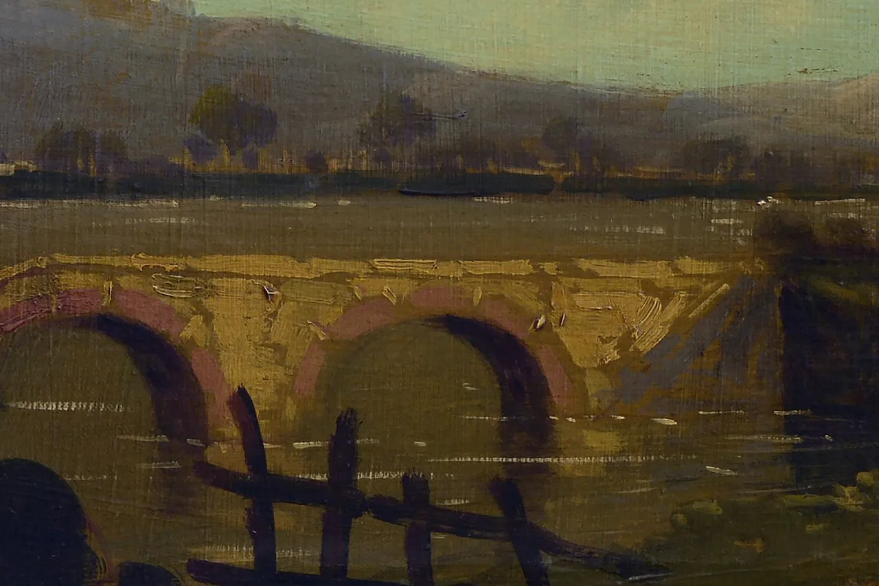 Antonio Tucci, Paesaggio di campagna, olio su tela, anni '90 2