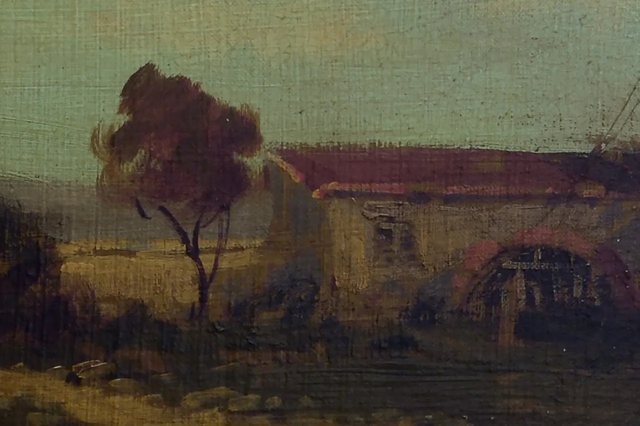 Antonio Tucci, Paesaggio di campagna, olio su tela, anni '90 3