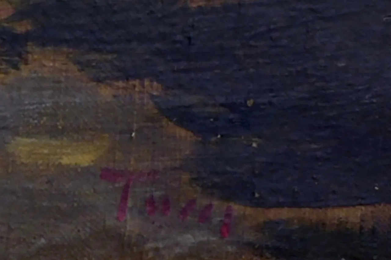 Antonio Tucci, Paesaggio di campagna, olio su tela, anni '90 4