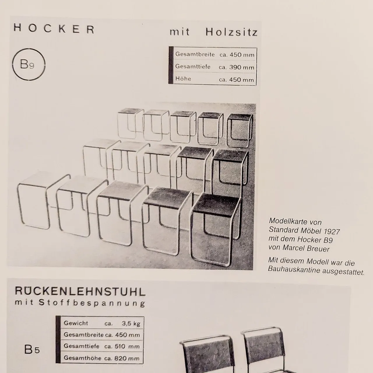 Early B 9/S Bauhaus canteen stool by Marcel Breuer for Thonet, 1930s 12