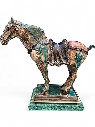 Cavallo in ceramica dipinta vintage Cina anni ‘50