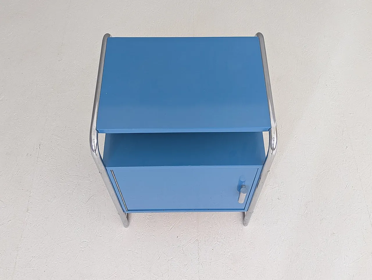 Bauhaus tubular steel nightstand by J. Fenyves for Thonet, 1930s 8