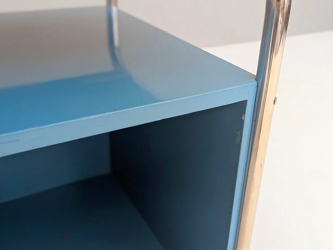 Bauhaus tubular steel nightstand by J. Fenyves for Thonet, 1930s 15