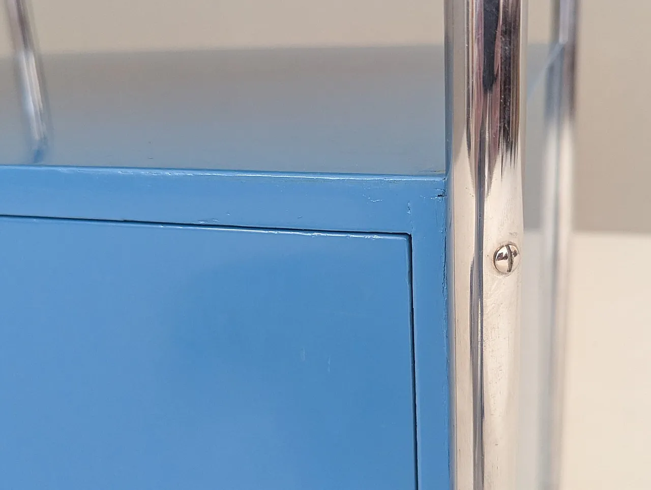 Bauhaus tubular steel nightstand by J. Fenyves for Thonet, 1930s 17
