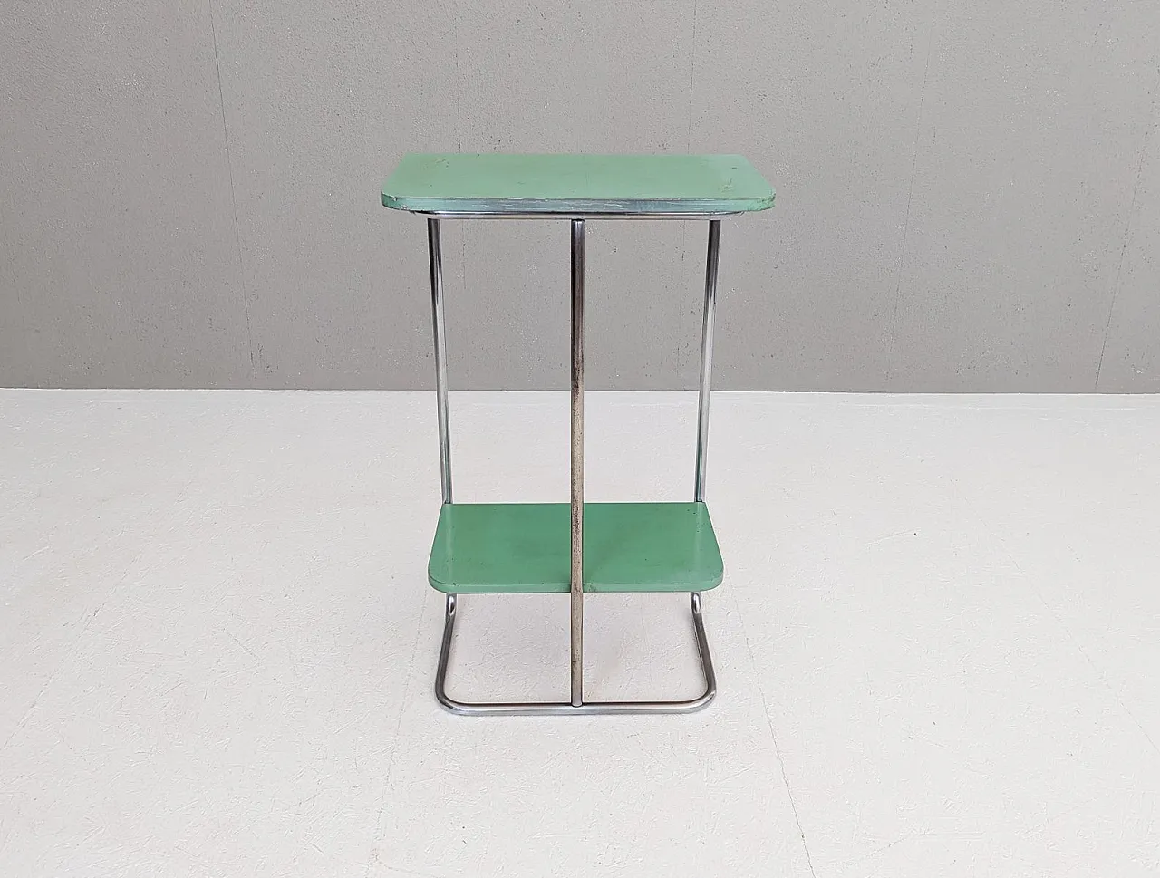 Bauhaus tubular steel console table by Robert Slezák for Slezak, 1930s 8
