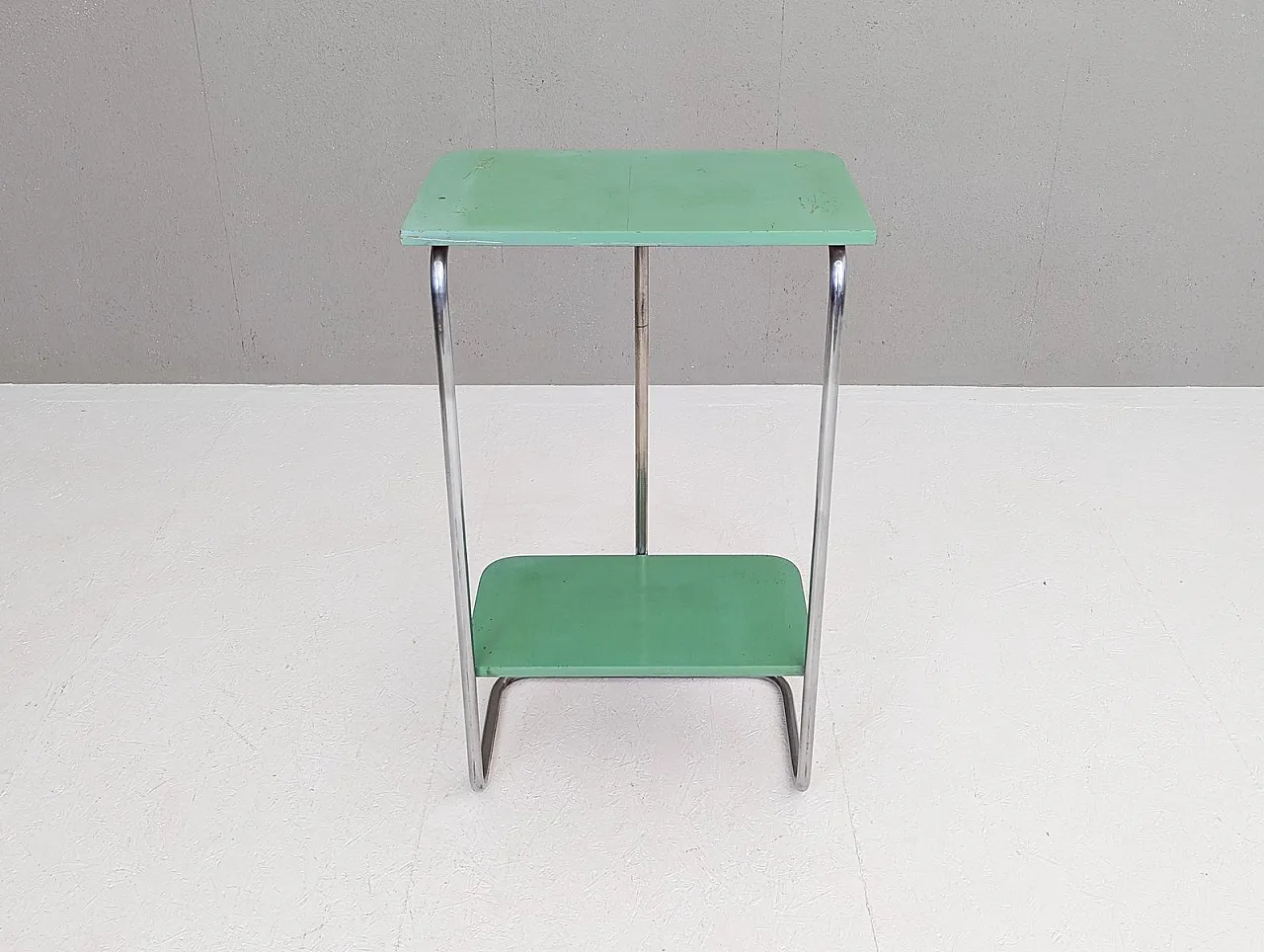Bauhaus tubular steel console table by Robert Slezák for Slezak, 1930s 10
