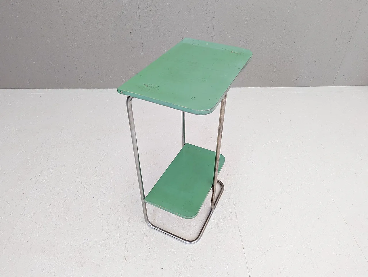 Bauhaus tubular steel console table by Robert Slezák for Slezak, 1930s 11