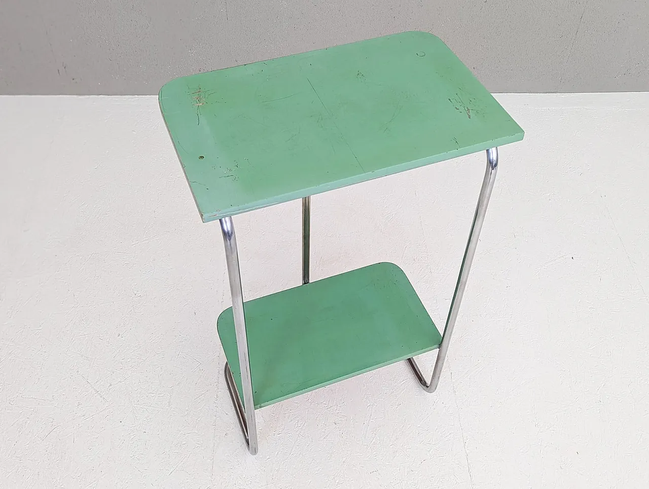 Bauhaus tubular steel console table by Robert Slezák for Slezak, 1930s 13