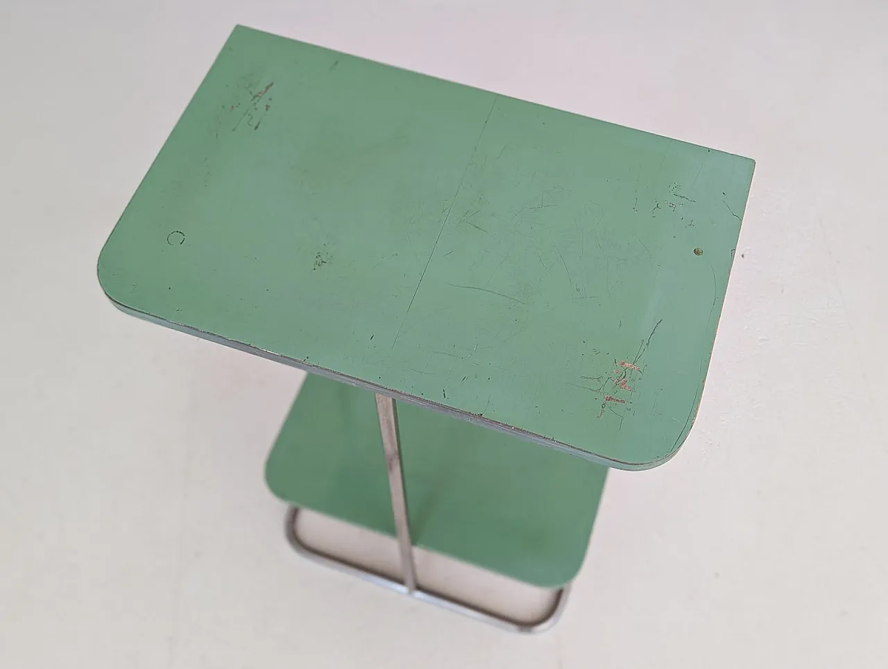 Bauhaus tubular steel console table by Robert Slezák for Slezak, 1930s 15